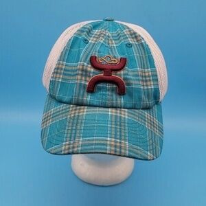 Hooey Men's Teal Plaid Mesh Trucker Hat - Pre-Owned